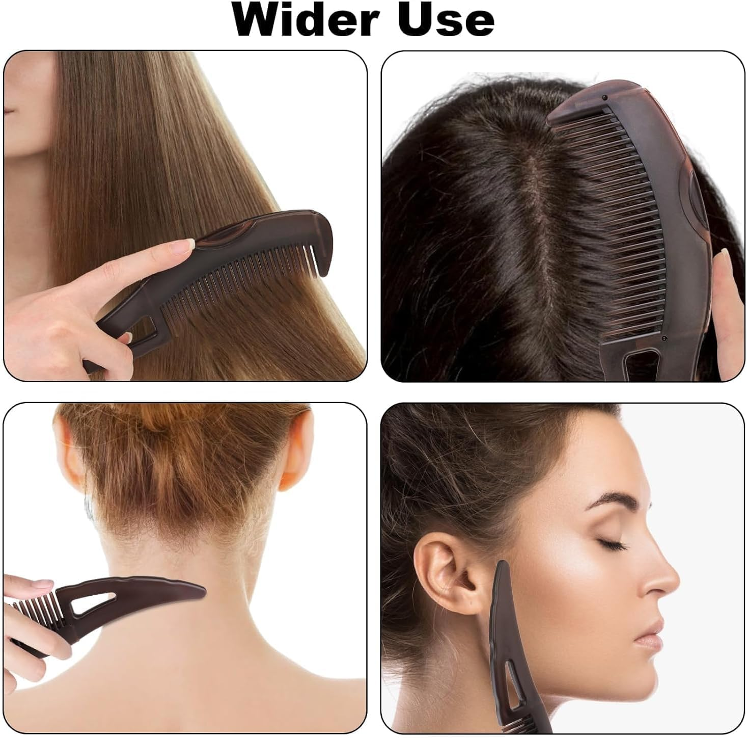 2 Pcs Energy Massage Comb, Dandruff Comb, Self-Cleaning, Plastic Brown Women'S Hair Comb for Scalp Massage, All Hair Types image number 1