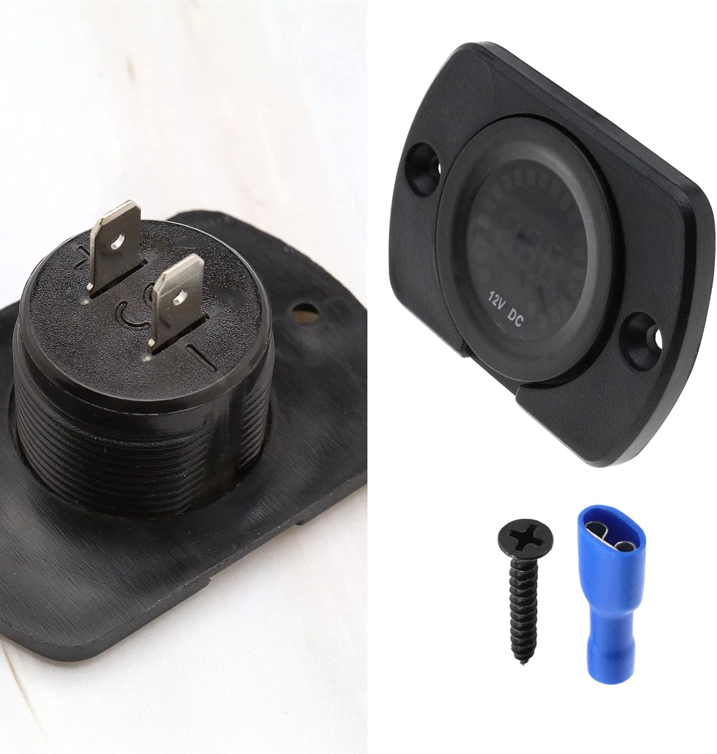 Ecsing 12V LED Digital Voltmeter Waterproof Voltage Gauge Meter Battery Tester with LED Light Digital Screen Display Panel for Marine Car Motorcycle Truck Boat image number 1