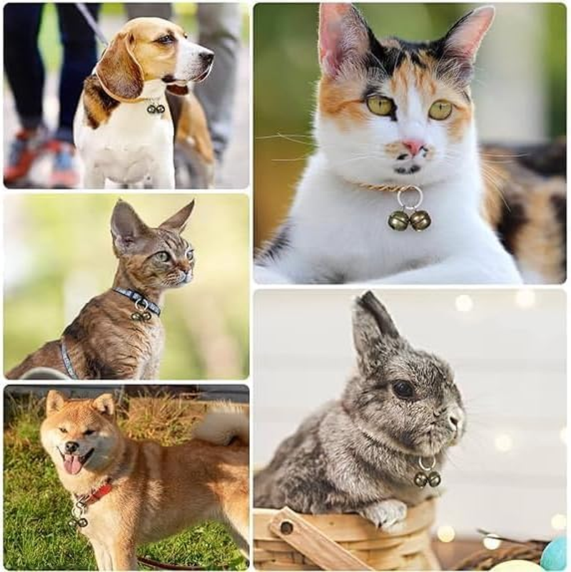 Cat Dog Pets Collar Bells,4 Set Cat and Dog Bells,Metal Pet Tracker round Vintage for Collars Tracker Bells Decoration Training Anti-Lost Pets Key Rings image number 5