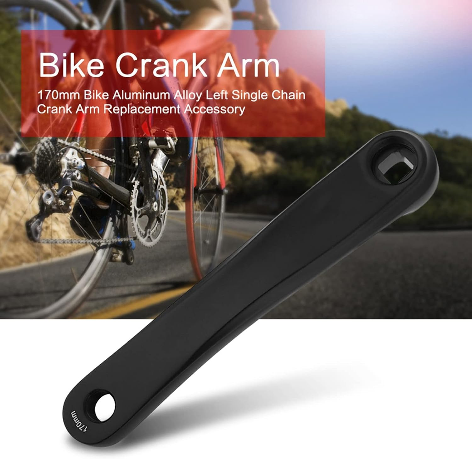 Bicycle Crank Arm, 170Mm Bike Crank Leg Left Aluminum Alloy Single Speed Crankset for Bicycle Mountain Road Bike Bikes Part Bike Crank Leg, Square Rhombic Hole