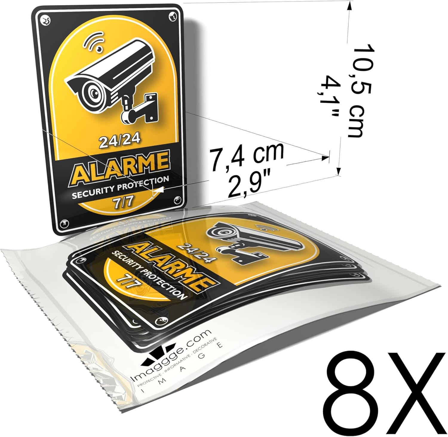 Home Security Camera Protective Sticker 8 Rectangular Stickers 10.5 X 7.4 Cm image number 1