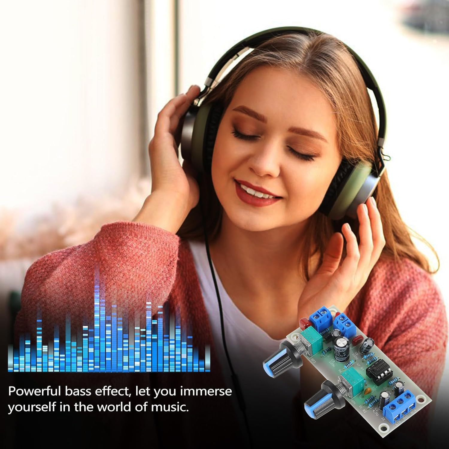 HOMSFOU Power Amplifier Board Low Bass Mainboard 10-24V Single Power Supply Audio Amplifier Module with Volume Control for Home Theater Preamplifier DIY Electronics Random Color image number 1