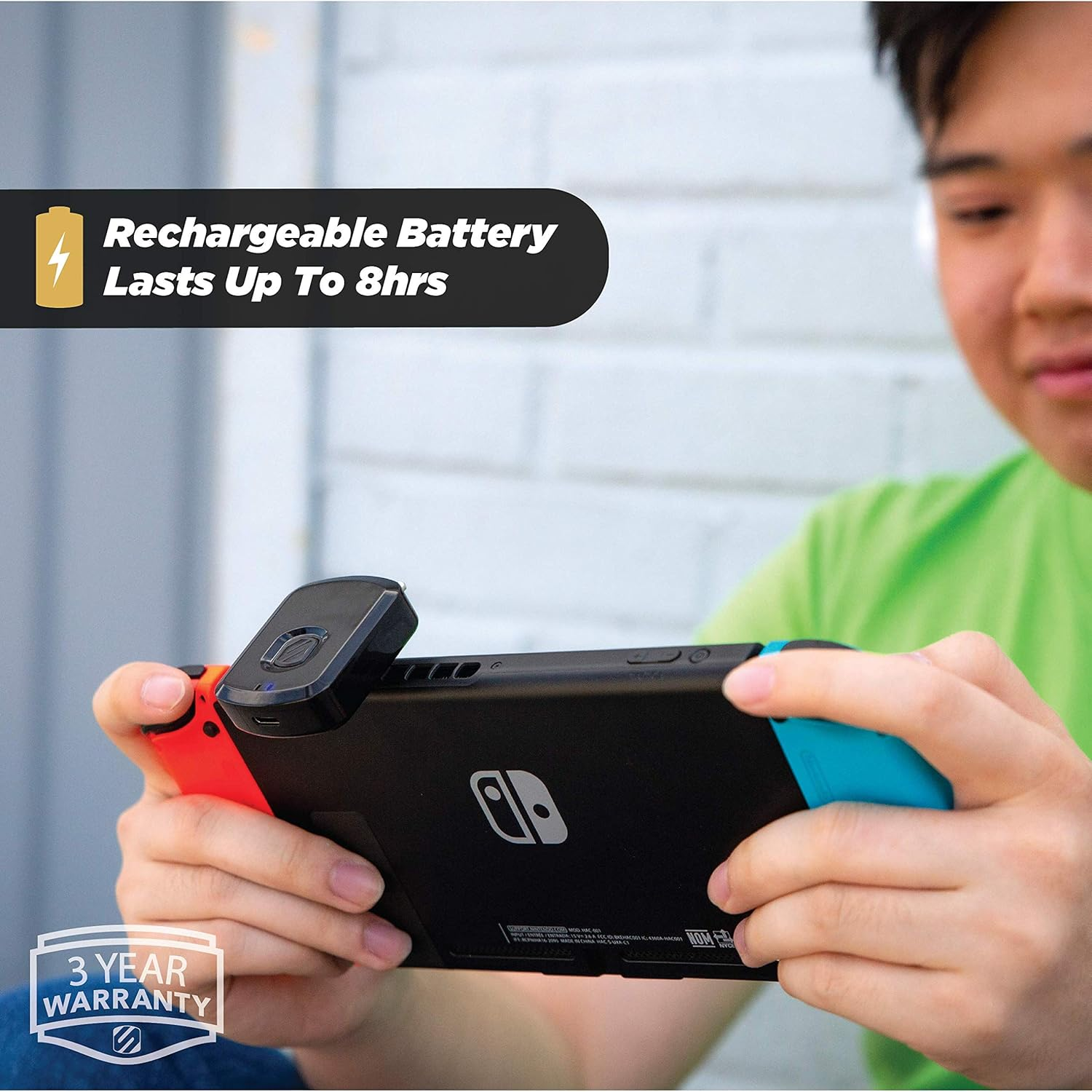 SCOSCHE BTT-SP Flytunes Universal Portable Bluetooth 4.1 Wireless Audio Transmitter for Use with Airpods, Earbuds/Headphones, Tv&rsquo;S and More - Black image number 1