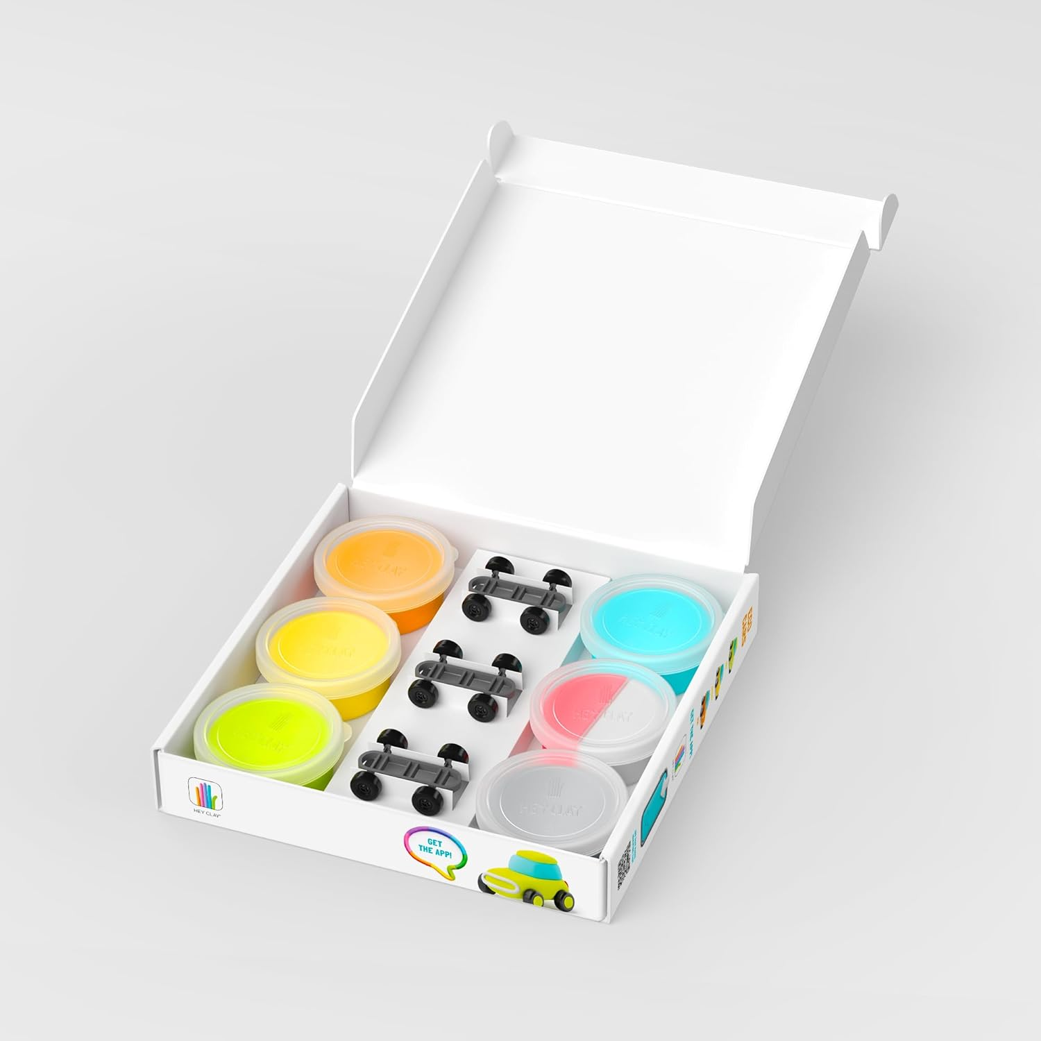 HEY CLAY Motors Eco Cars - Air Dry Clay Kit 6 Cans and Sculpting Tools with Fun Interactive Instructions App &ndash; Creative Set for Kids Ages 4-8 image number 4