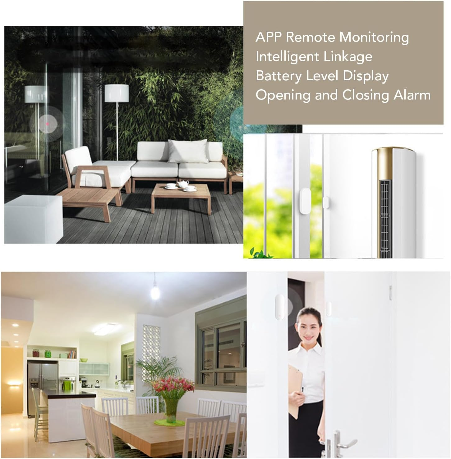 Wifi Door Sensor, App and Voice Control Smart Door and Window Sensor Alarm Wireless Mini Magnetic Door Entry Alert Contact Sensor for Home Security and Kids Safety image number 2