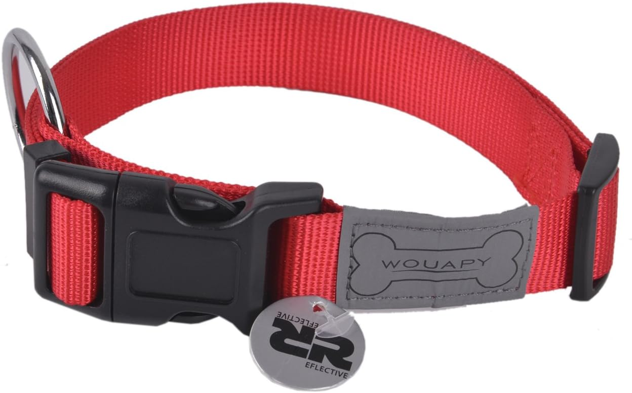Wouapy Basic Line Collar for Dog, 15 Mm Width, Neck Size 25/40 Cm, Red