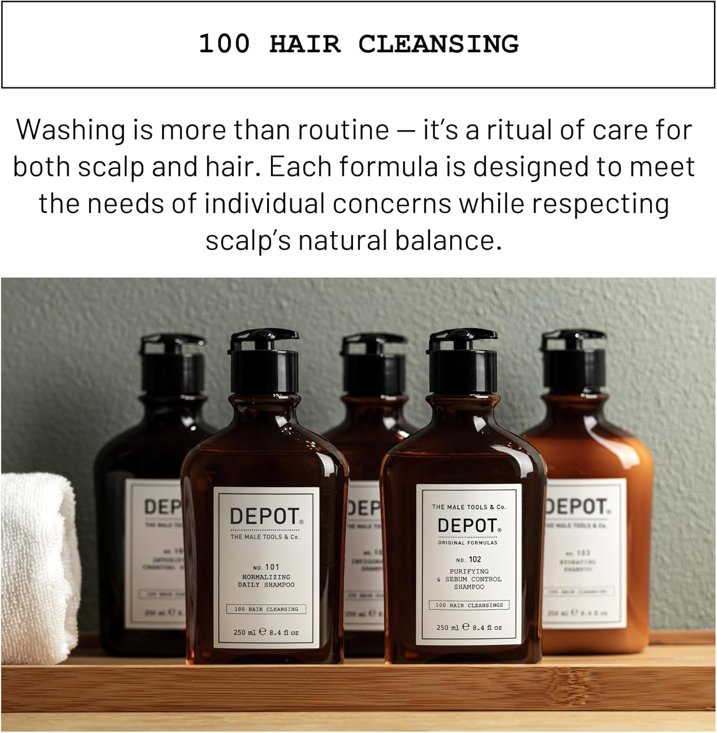 Depot Male Tools 105. Invigorating Shampoo, 250 Ml image number 1