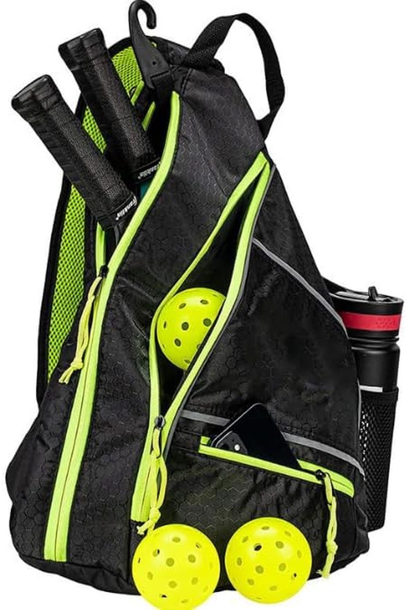 Pickleball Bag, Pickle Ball Bag with Upgraded Zippers and Capacity, Padded Pickleball Backpack, Adjustable Pickleball Paddle Bag, Pickleball Sling Bag (Bag Only)