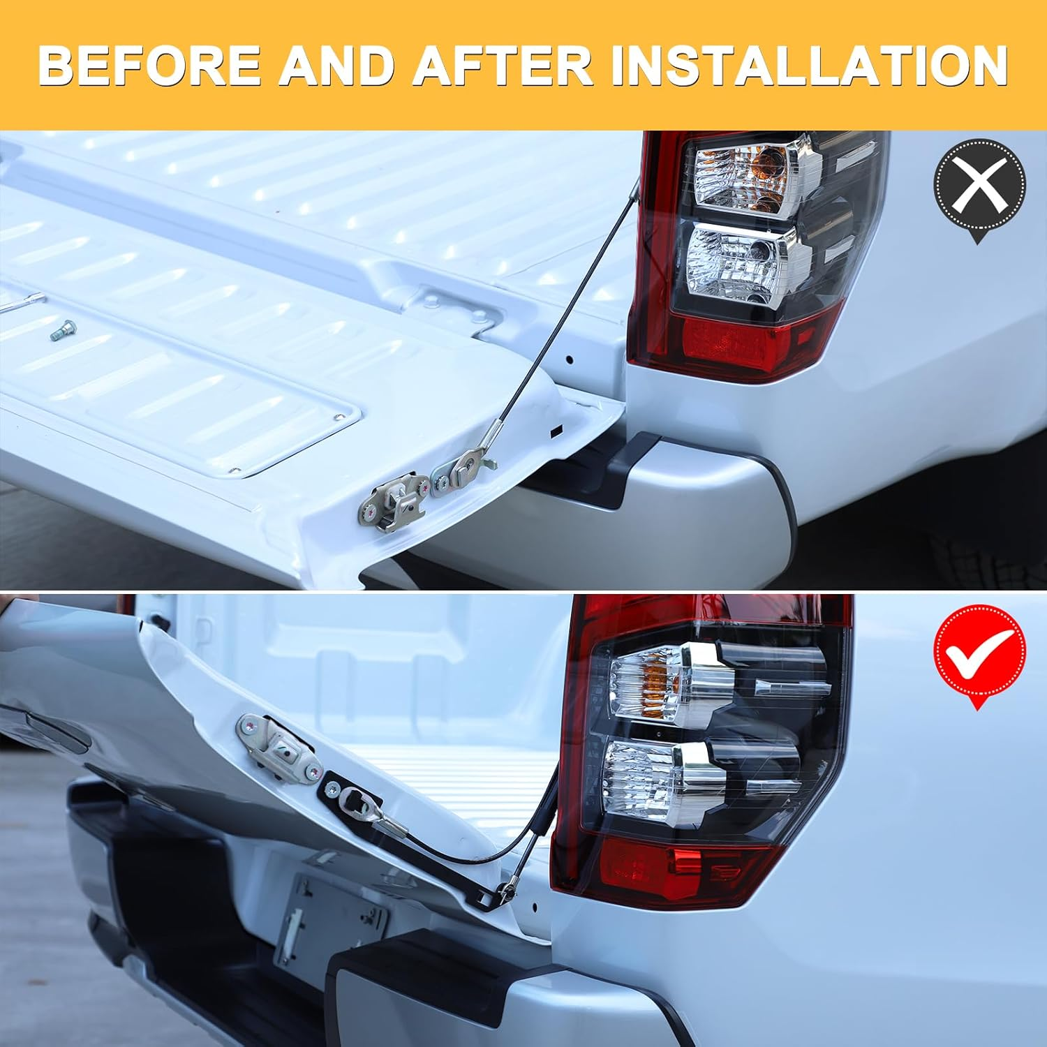 Yinaniutos Truck Tailgate Lift Assist Kit Compatible with Mitsubishi Triton 2015-2022 Accessories, Tailgate Lift Support Gas Spring Prop Rod, Carbon Steel image number 5