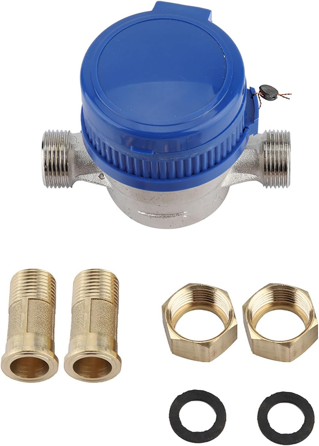 Mechanical Water Meter for Water Meter, Watermeter Garden and Home Usage 15Mm Copper Cold Water with Arbitrary Rotation Function and 6 Accessory image number 3