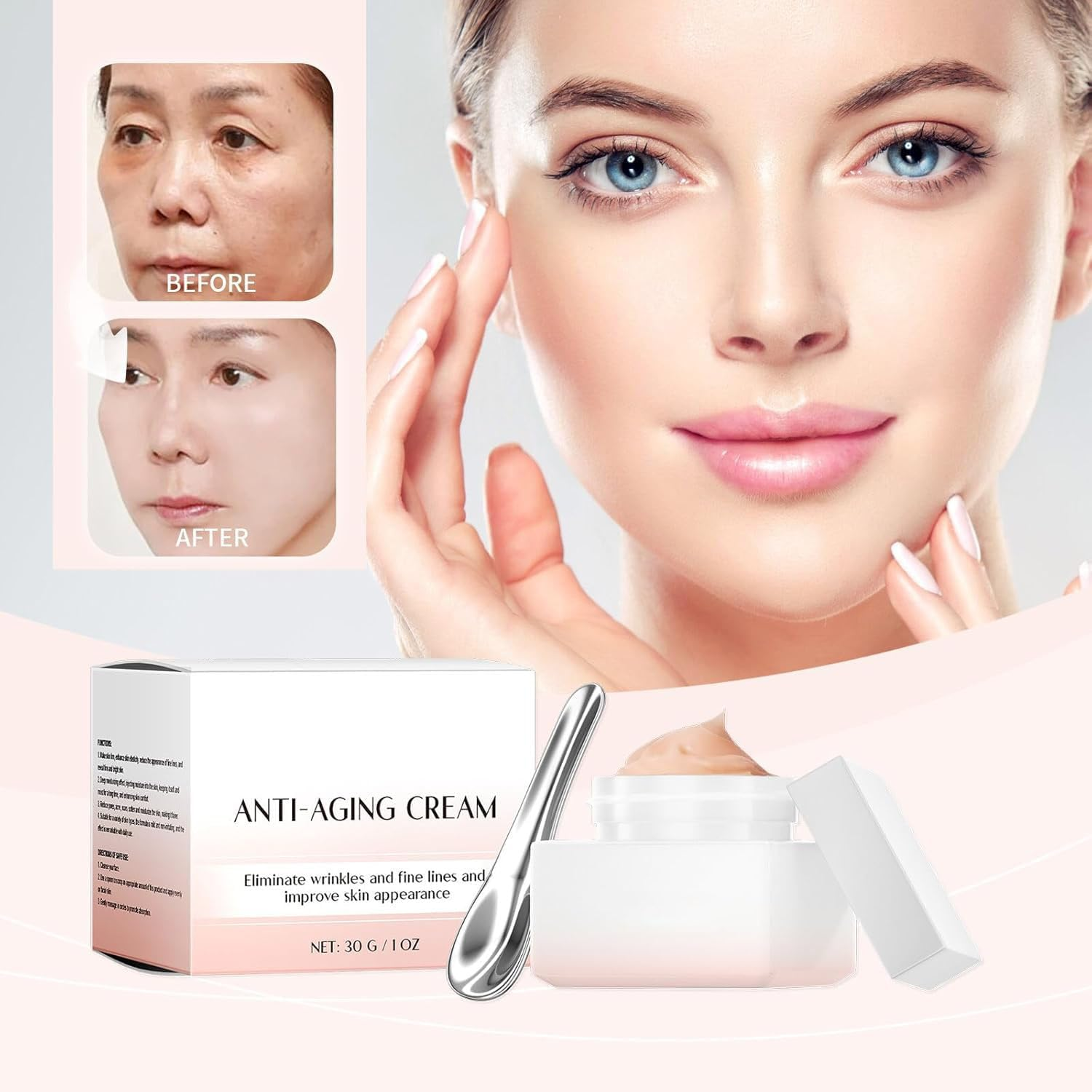 Anti-Wrinkle Filler Serum, Wrinkle Fix - Advanced Anti-Aging Blur & Smooth Wrinkle Filler, Reduces Fine Lines, Vitamin C + Rosehip Oil, Skin Tightening, Nourishes and Plumps Skin (3PCS) image number 3