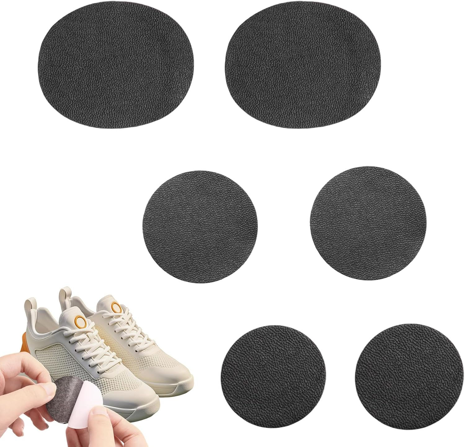 12 Pcs Shoe Hole Repair Patch, Self-Adhesive Sneaker Repair Patches, 3 Sizes Repair Holes of Different Shapes, Patches Suitable for Cracked Toe Cap Scratches Upper Prevention Toe Cracking image number 4