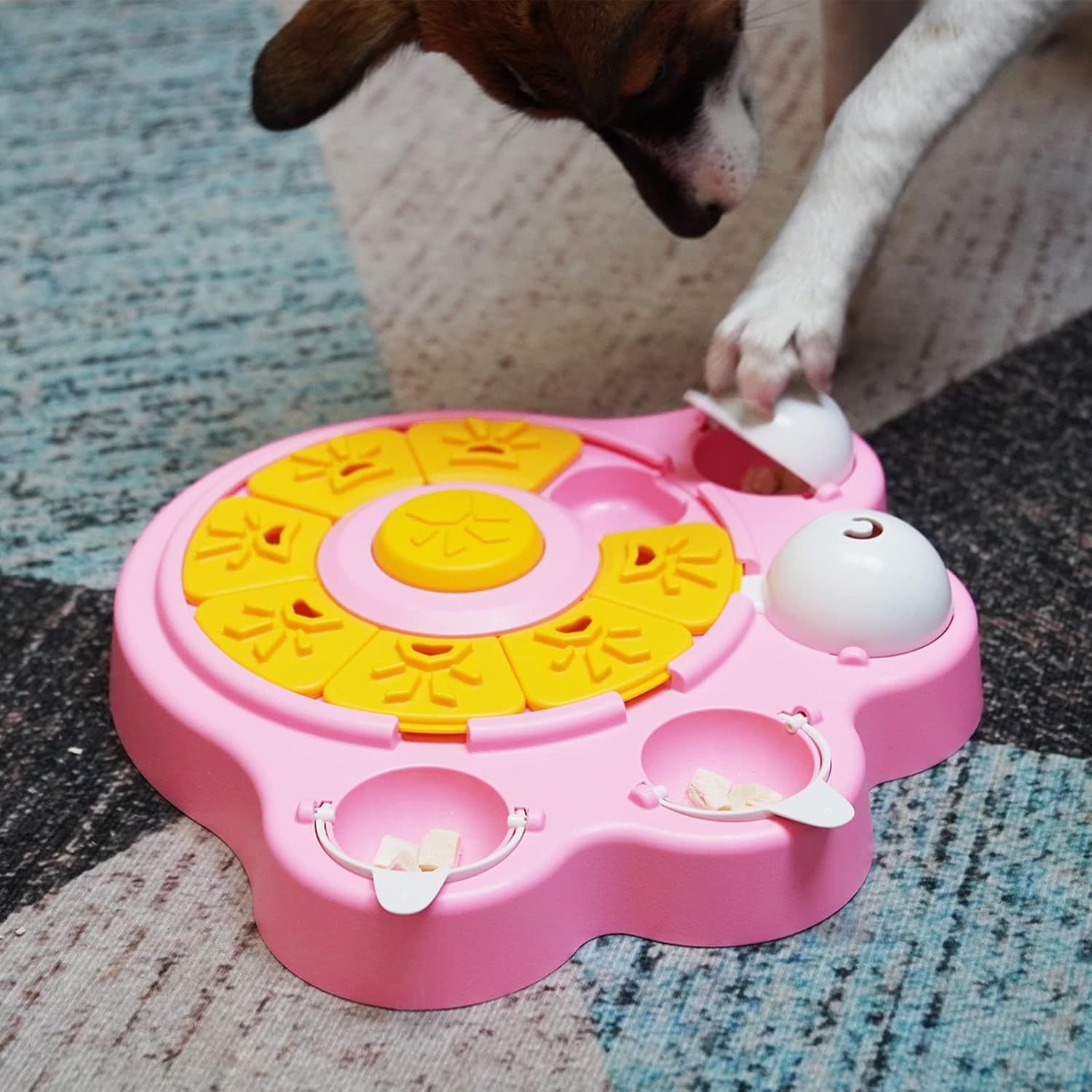 Miryoku Dog Puzzle Toys,Dog Puzzles for Smart Dogs,Pets Interactive Toys for Smart Dogs to Brain Stimulation Slow Feeding Treat Dispener to Aid Digestion,Interactive Dog Toys Dog Games - Purple