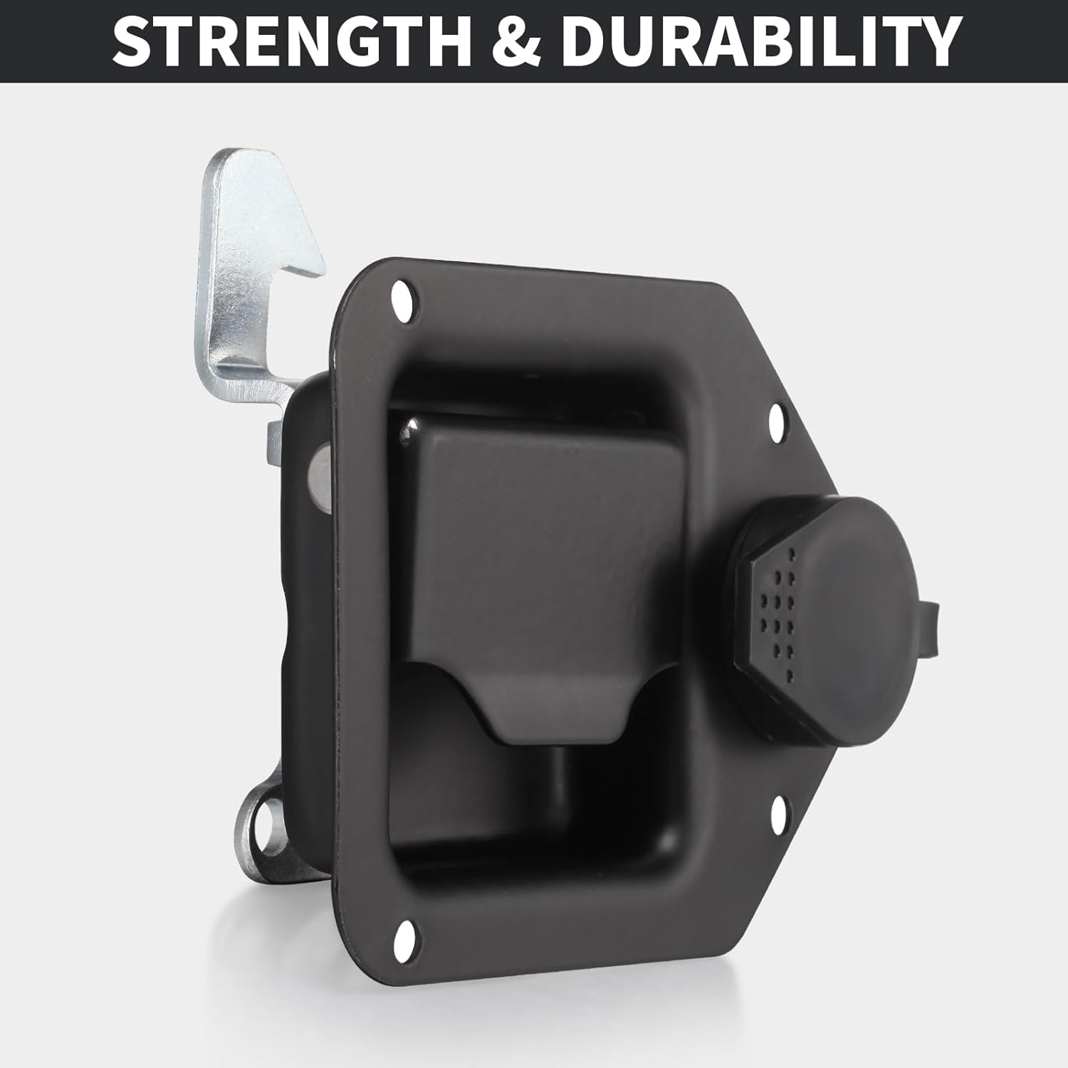 Black Truck Box Latch Replacement Kit, Paddle Latch Tool Box Locks with Keys,Truck Box, Trailer Door, RV, Camper, Storage Box, 111.5 * 83.2Mm image number 3