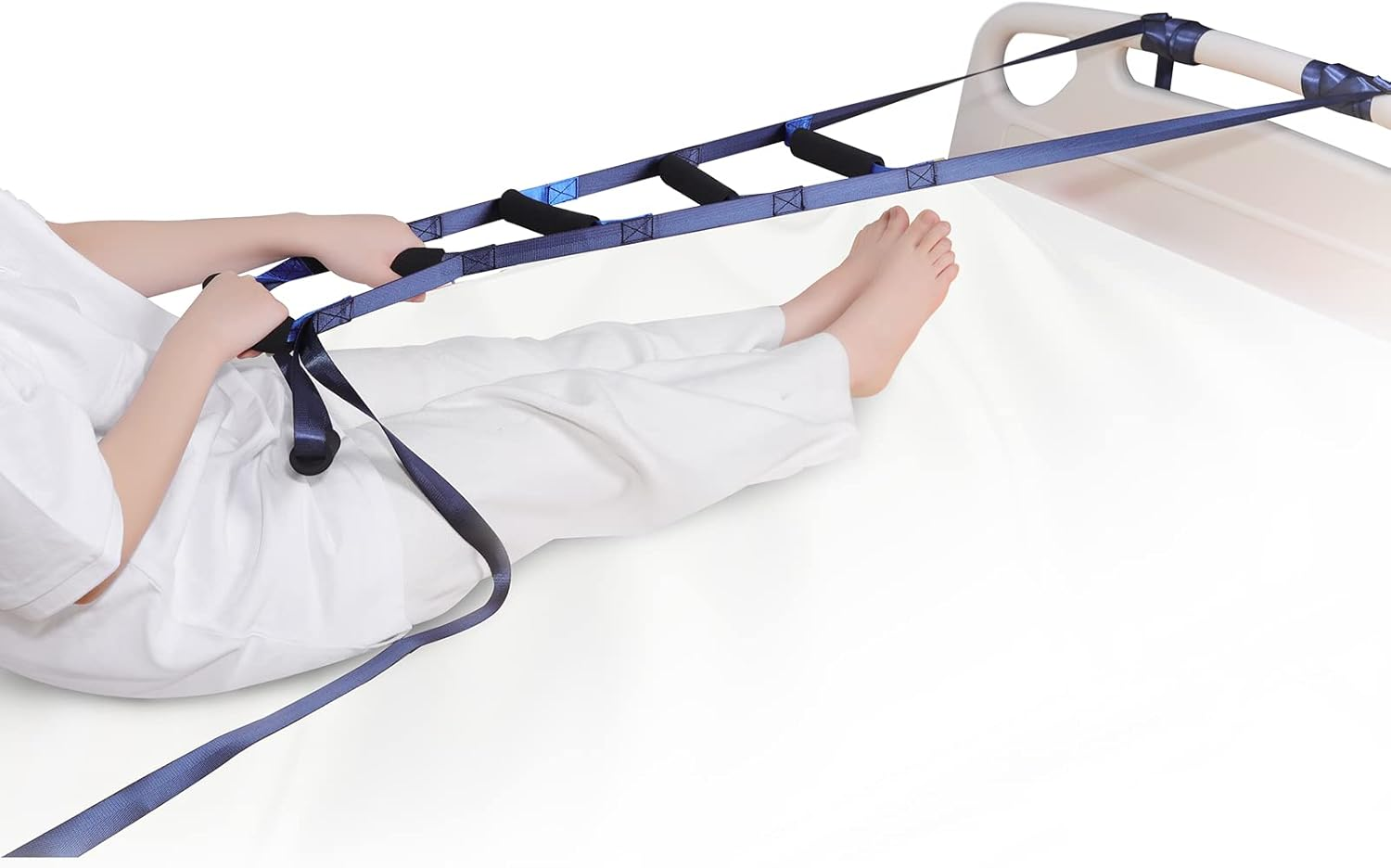 Bed Ladder Assist,6 Handle Bed Ladder Straps,Adjustable Sit up Helper,Bedridden Patients Lifting Assistance,For Elderly, Senior, Injury Recovery Patient, Pregnant, Handicap image number 5