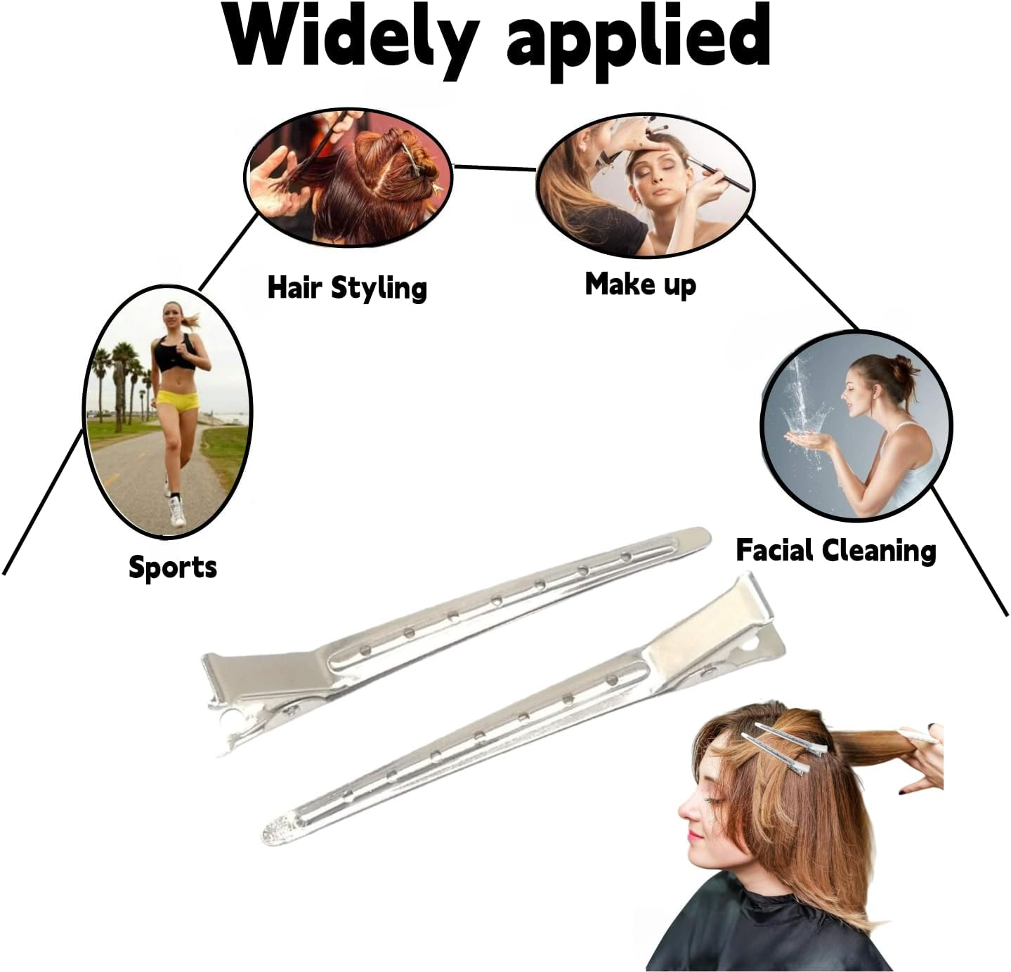 Guoguiming 40 Pcs Metal Duck Billed Hair Clips,For Hair Styling, Cutting, Blow Drying & Makeup - Ideal for Home and Salon Use, Silver（9Cm） image number 1