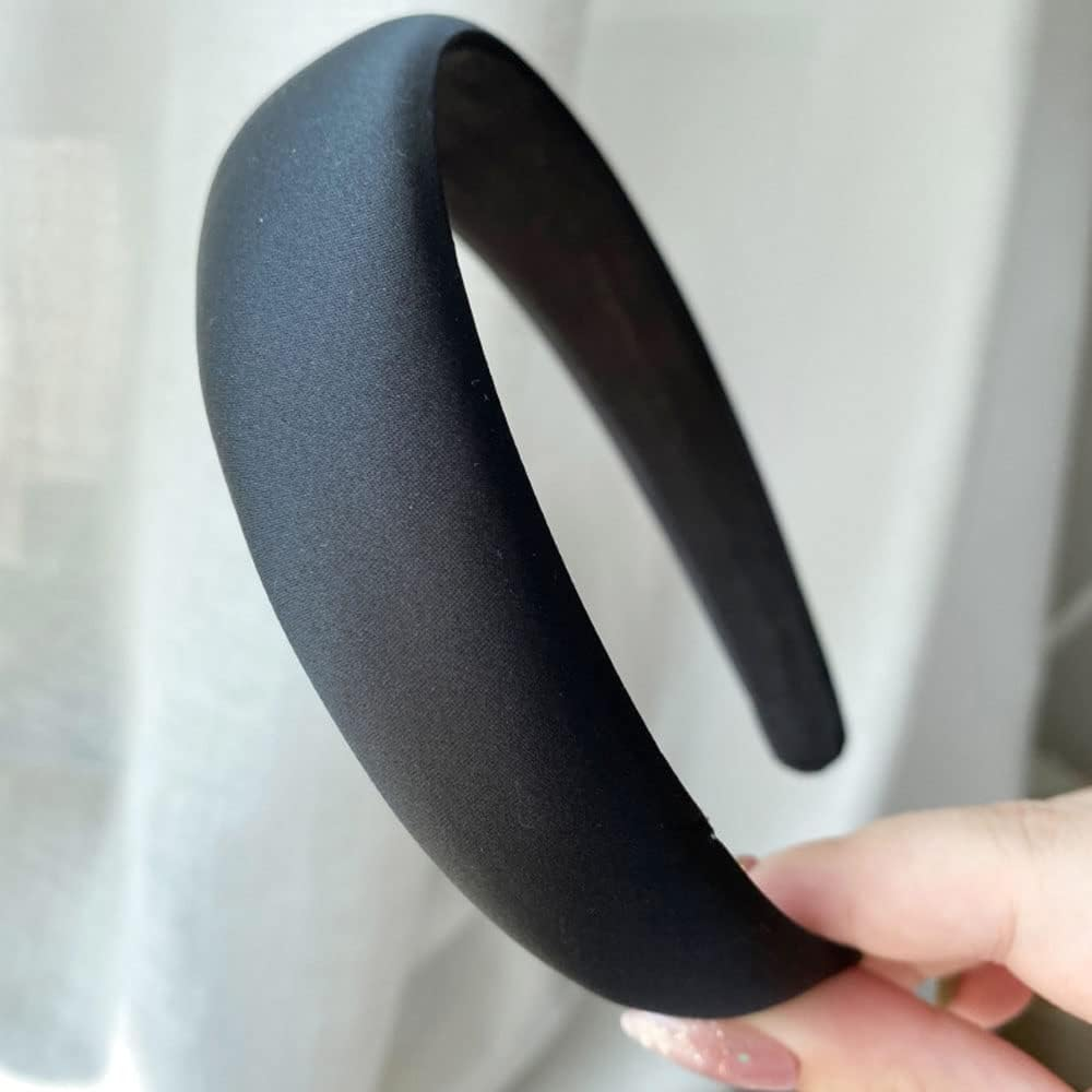 5 Piece Plain Satin Covering Turban Headband Fashion Hair Bands,Headwear Barrette Styling Tools Accessories with Solid Colors,Non Slip Hairband image number 4