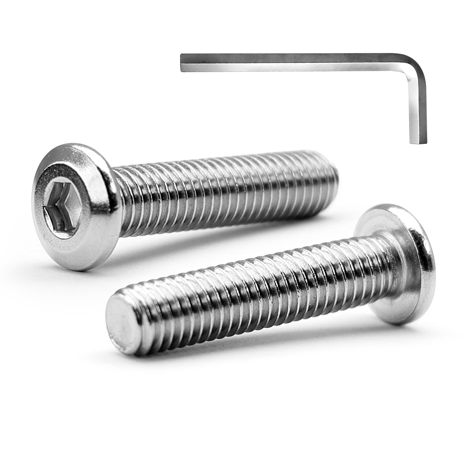 MINHER M5 X 35Mm 20Pcs Flat Head Hex Socket Cap Screws Bolts, Furniture Bolts, 304 Stainless Steel 18-8, Full Thread (With Hex Spanner) image number 2