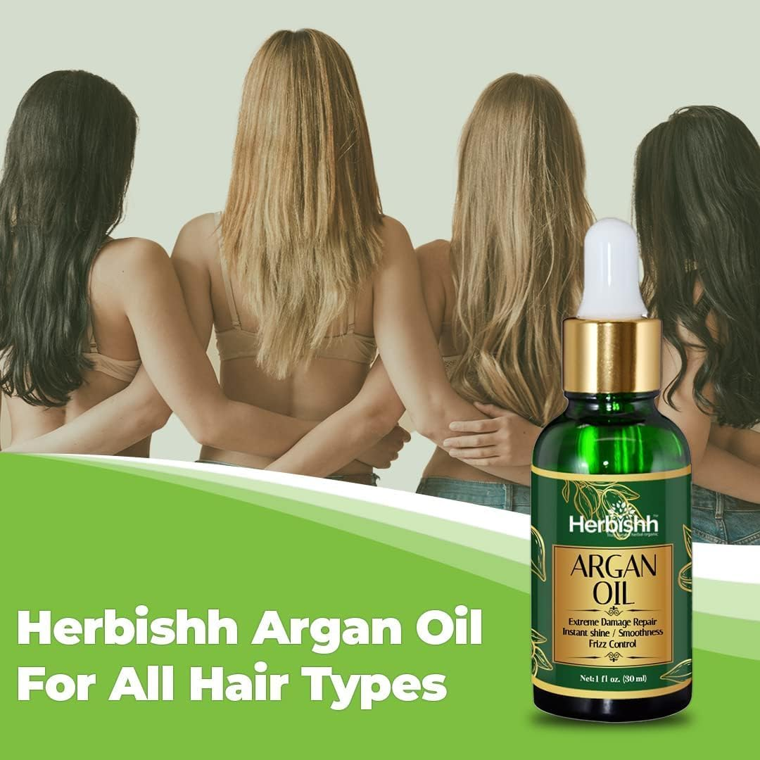 Herbishh Argan Oil for Hair &ndash; Deep Condition Hair Treatment Argan Oil &ndash; Ingredients Sourced from Morocco &ndash;Oil for Hair Frizz Control & Damage Repair &ndash;Nourishing Argan Hair Oil Serum 30Ml image number 4