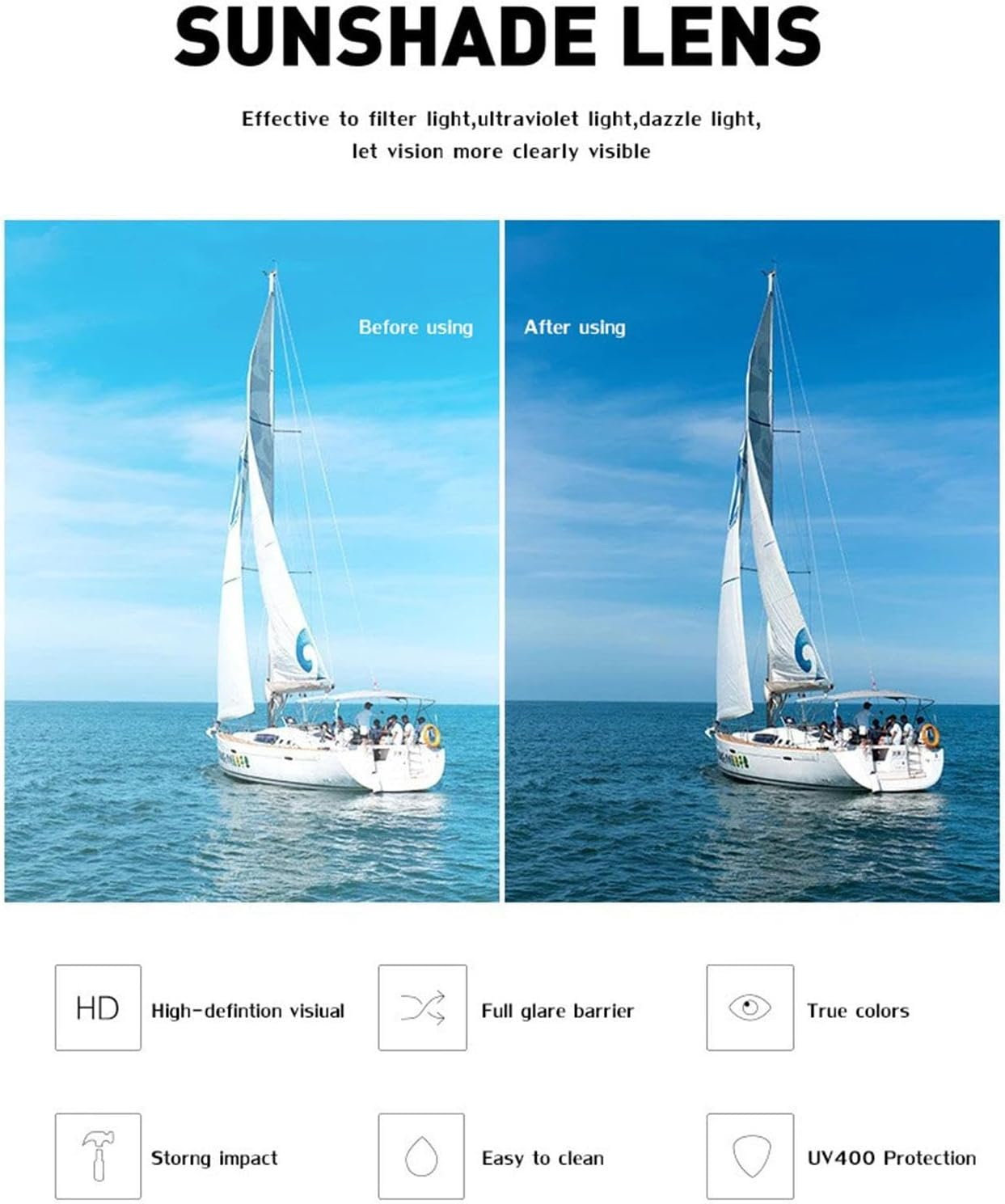 Sunglasses Sunvisor, Sunvisor Sunglasses with Sunvisor Attached, Funny Waterproof Cycling Glasses, Detachable Sunvisor for Fishing, Hiking, Outdoor Puchen image number 6