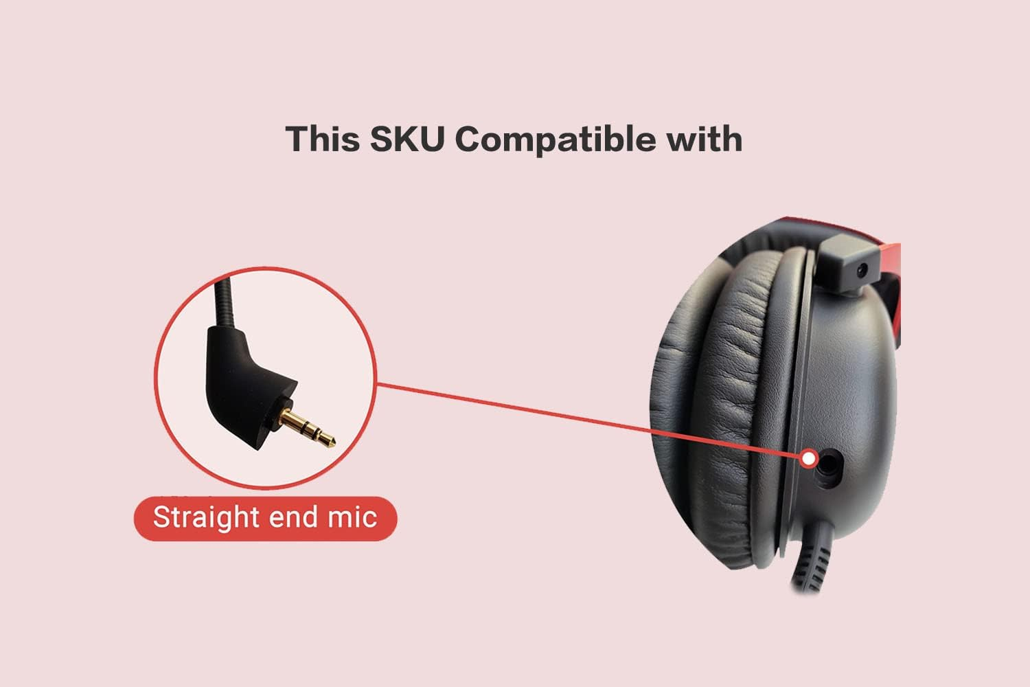 Replacement Game Mic for Kingston Hyperx Cloud, Cloud X and Cloud II 2Nd Version Gaming Headset on PS4 PS5 Xbox One Nintendo Switch PC, 3.5Mm Detachable Boom Microphone