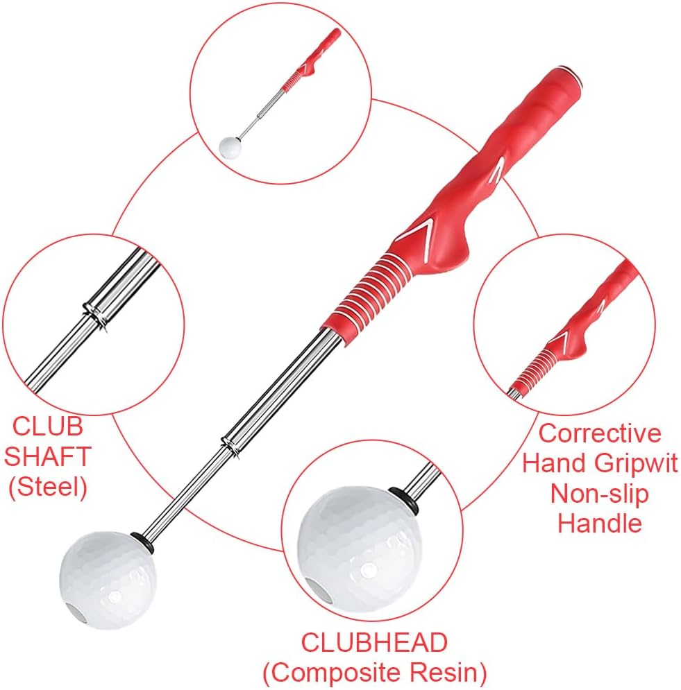 Retractable Golf Swing Trainer Aid, Golf Swing Practice Stick, Golf Grip Trainer for Warm-Up Right-Handed Golf Club Indoor Practice Strength & Tempo Flexibility Training Practice Accessories image number 4