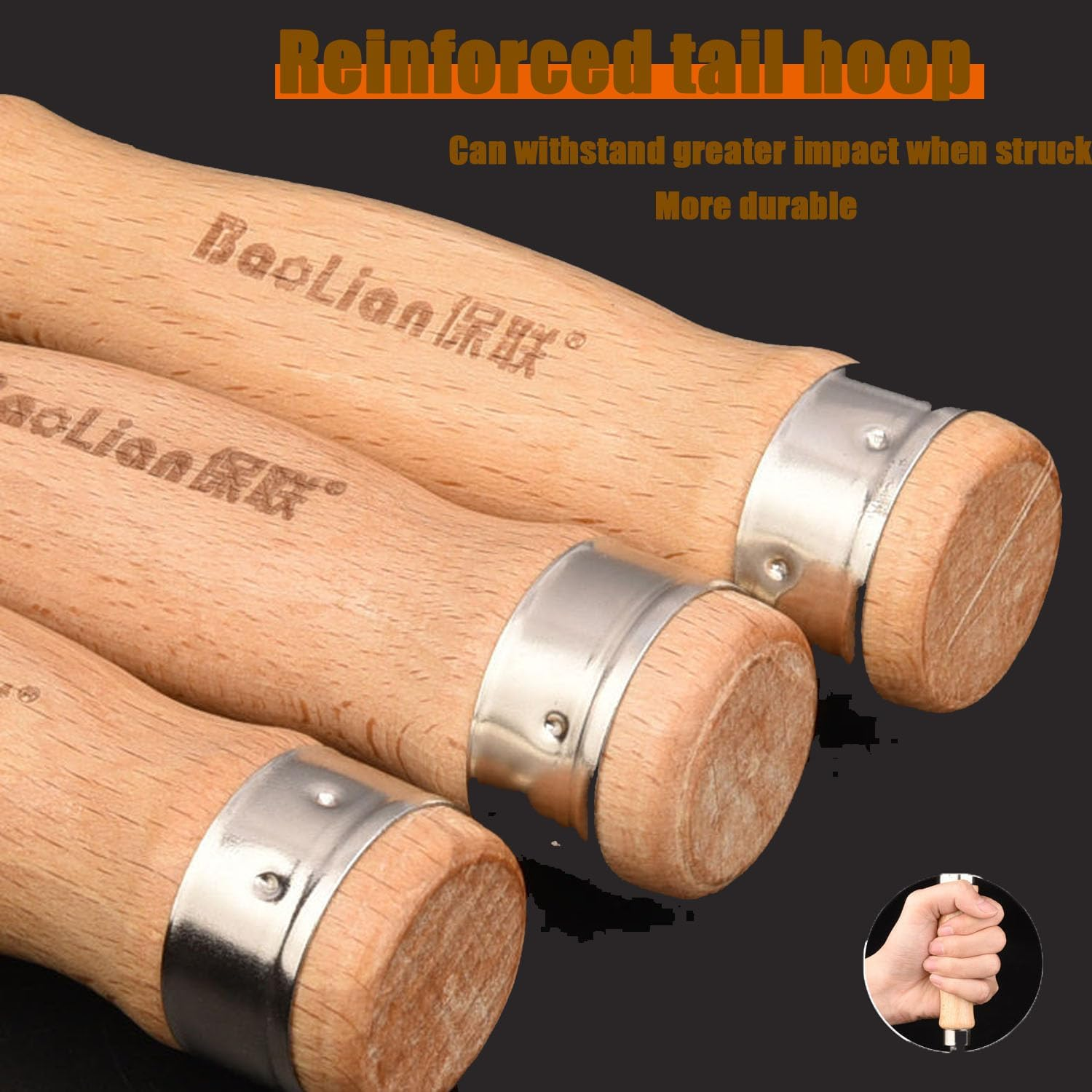 Shengsenfu 4 Pcs Wood Chisel Set, Carbon Steel, Bevel Edge, Ideal for Wood Carving, Engraving & Construction image number 1