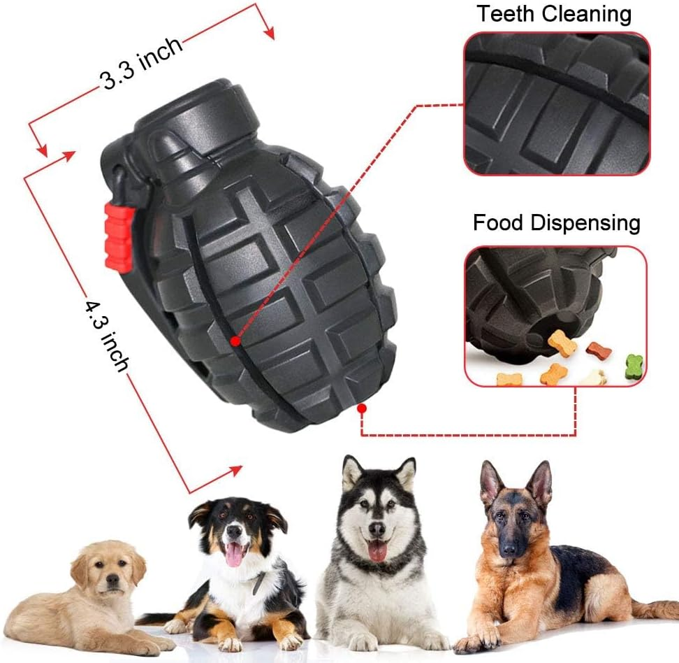 Royal Pets AU Indestructible, Durable & Tough Grenade Dog Chew Toy (Black) image number 2