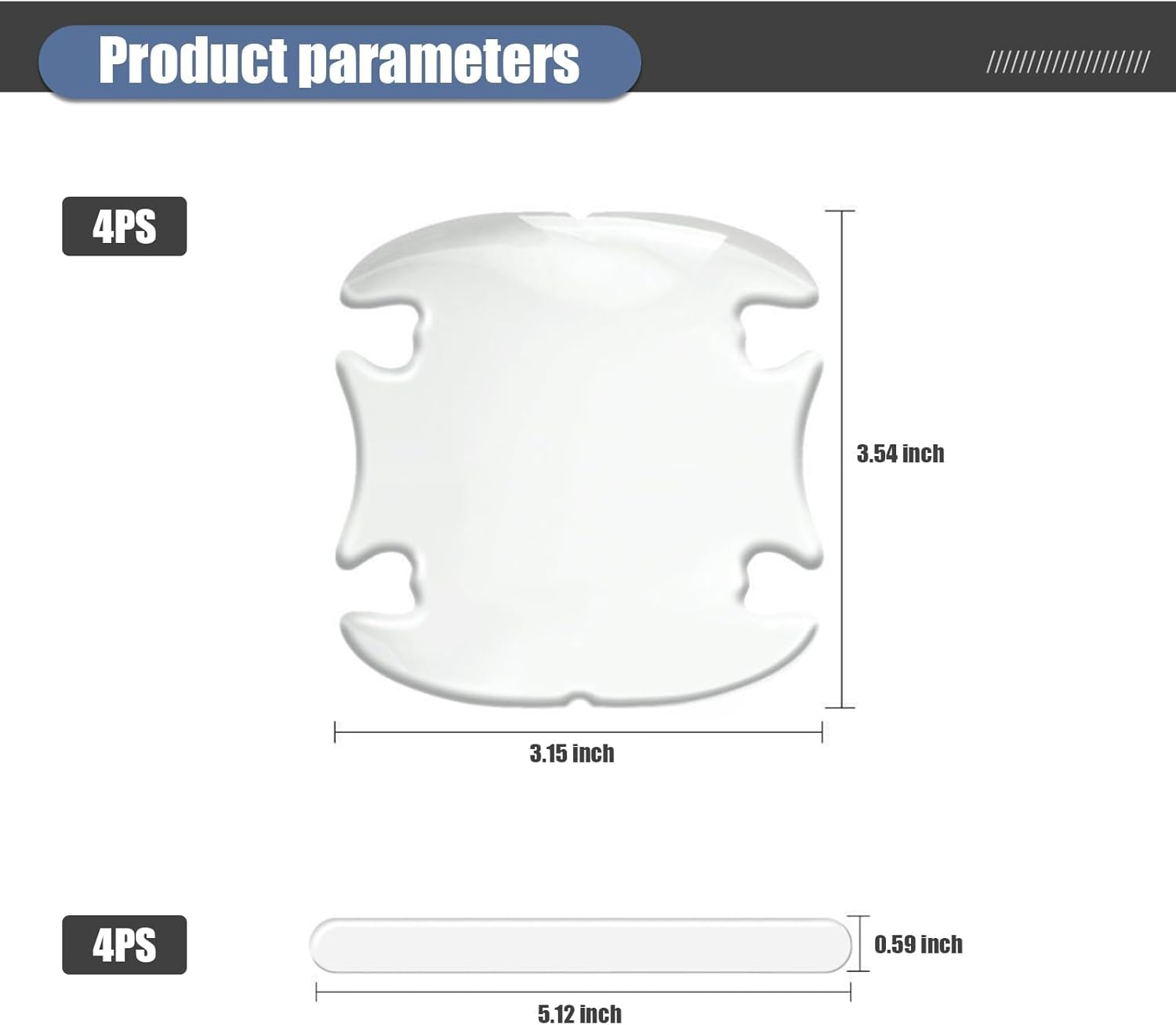 8 PCS Universal Car Door Handle and Bowl Scratch Protector Sticker, Clear Waterproof Paint Protection Film Covers for Rear View Mirror (Transparent) image number 4