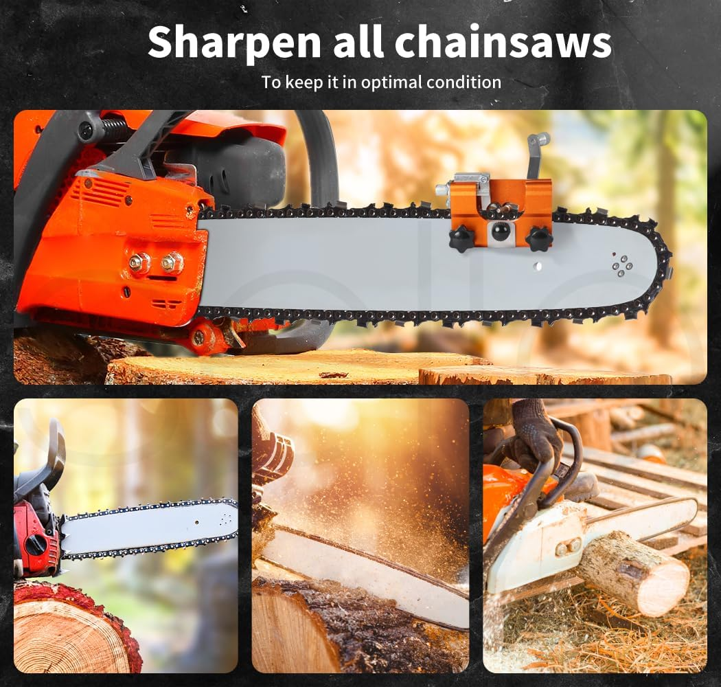 Traderight Portable Chainsaw Sharpener Jigs with 5 Grinding Head Tool Chain Saw Sharpening Kit image number 4