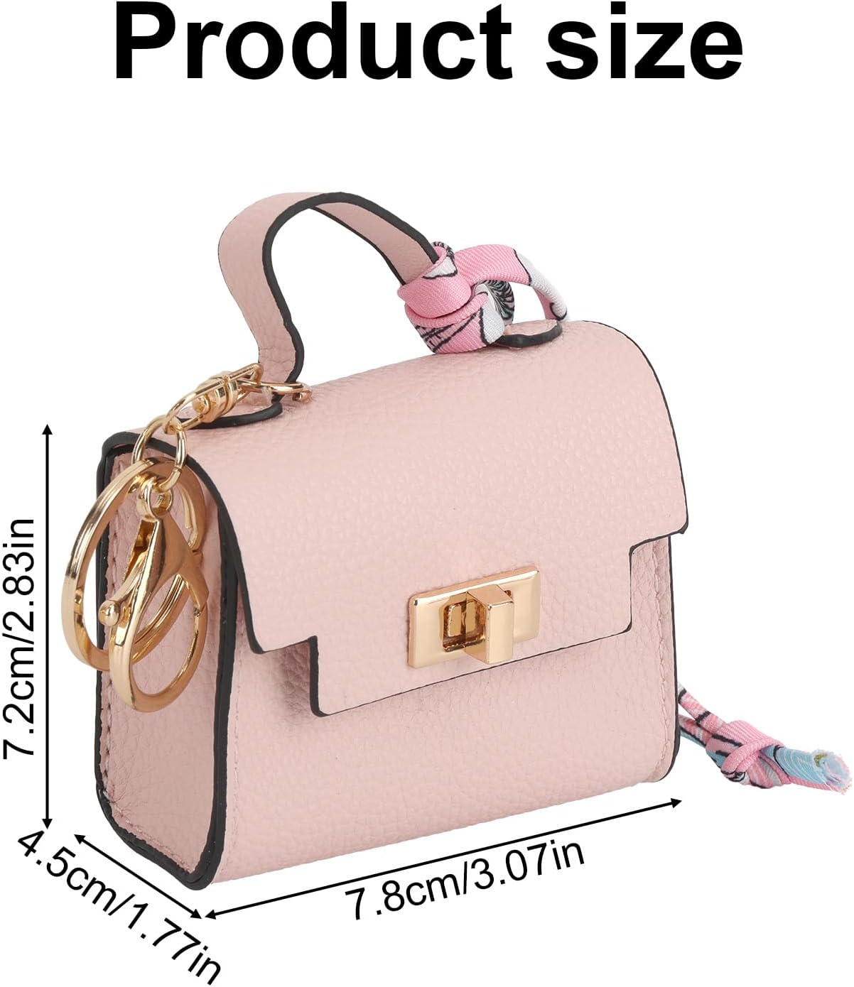 Mikovivi Mini Backpack Keychains, PU Leather Change Pouch Keychain for Women Tiny Cosmetic Bags Organizer for Storing Lipstick Headset Coin Small Items image number 6