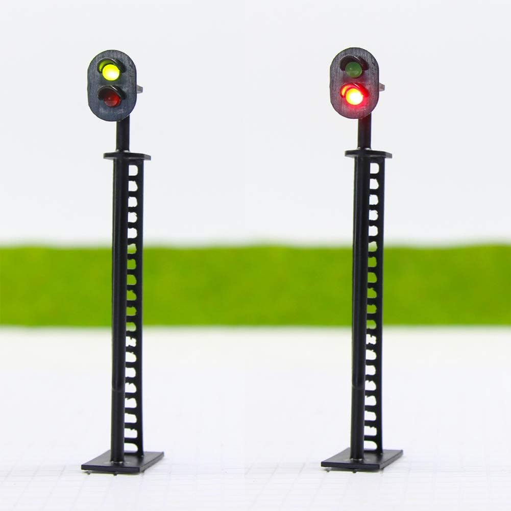 5Pcs Model Railway Block Signals Green/Red HO or OO Scale 8Cm 12V Led JTD01 image number 3