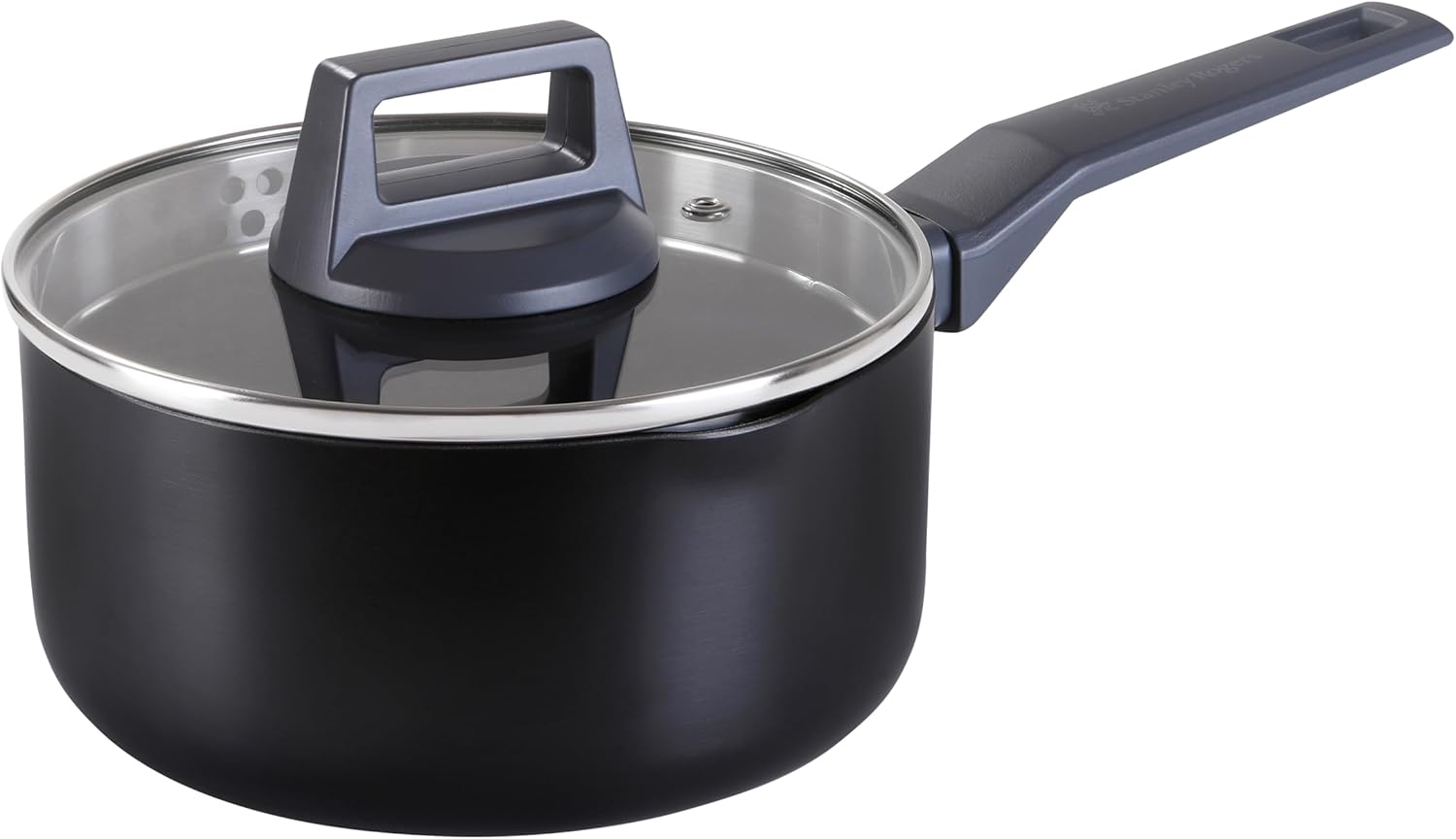 Stanley Rogers Statement Saucepan 18Cm &ndash; 100% Recycled Aluminium Ceramic Non-Stick Pot &ndash; Induction Cookware with Lid and Easy Pour Rim &ndash; PFAS PTFE & PFOA Free for Healthy Cooking image number 3