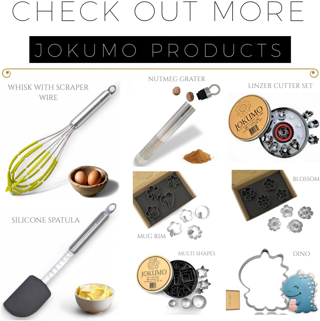 JOKUMO 11 Piece Graduated Sizes Fluted Edge round Pastry/Cookie Cutter Set Heavy Duty 18/8 304 Stainless Steel - Metal Engrave Size -Tin Storage Box for Scones, Pastries, Baking, Desserts, Muffins, image number 5