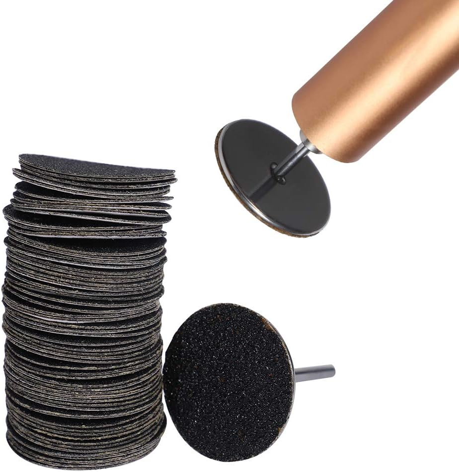 BNG Pack of 100 Sandpaper Electric Callus Remover Foot File, 2.5 Cm Replacement Foot Files Pads, Sanding Discs for Feet Callus Remover for Foot Care, Cracked Heels, Hard Dead Grit 120