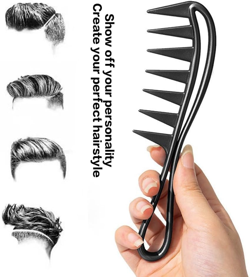 Visxcnu Pack of 5 Wide Teeth Combs Salon Large Combs Comb with Wide Teeth for Curly Hair Afro Comb Curling Comb Hairdressing for Detangling Hair Shower Comb Hairstyle Tool for Hairdressing Salon image number 3