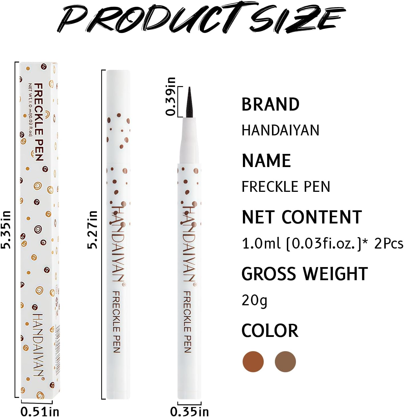 YBUETE Freckle Pen Makeup for Face, Professional Lifelike Face Embellishment Freckle Pen, Waterproof Daily Fake Freckle Pen Makeup, Long-Lasting Quick Dry Faux Freckle Pen for Women image number 2