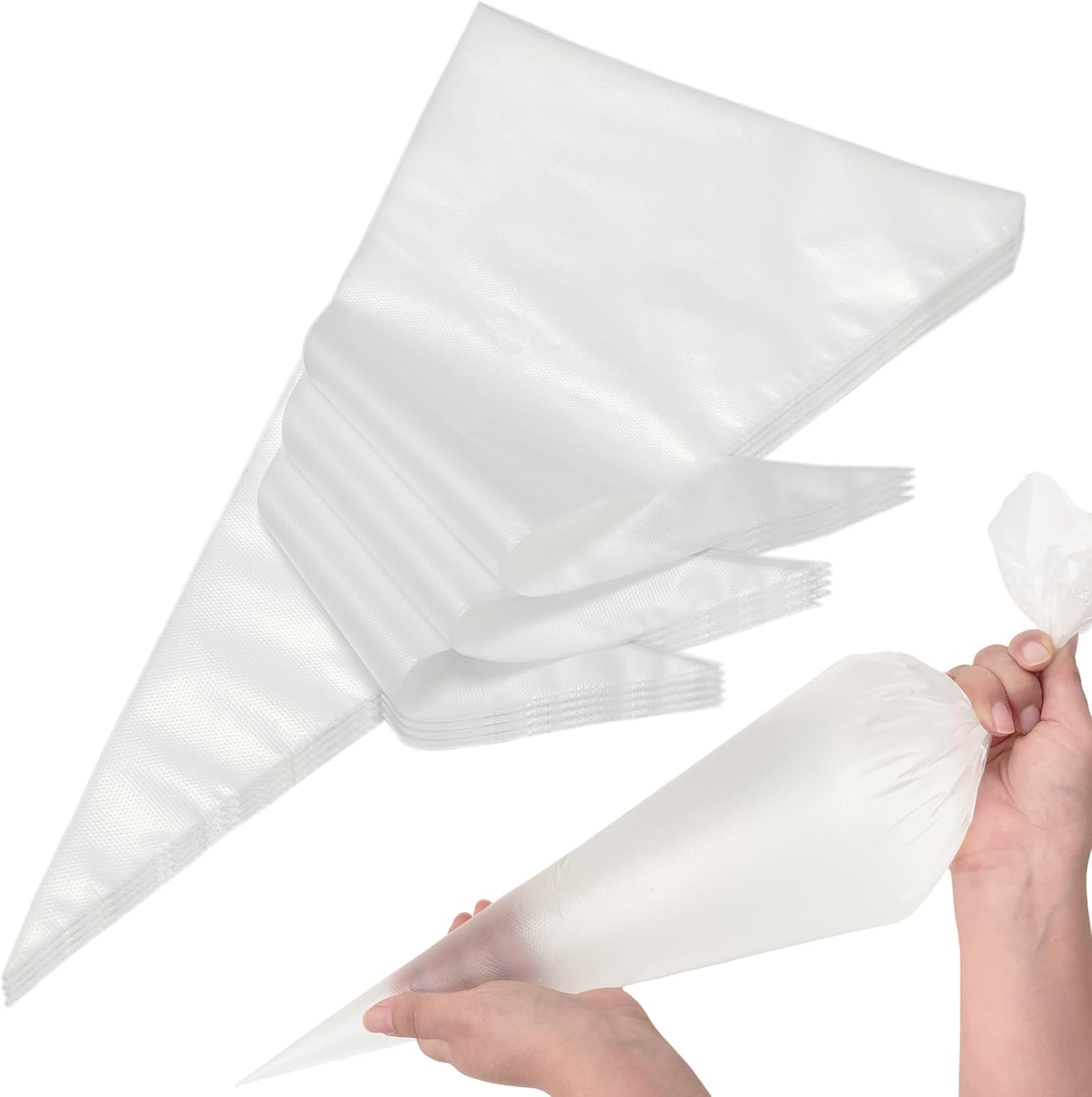 Extra Large Piping Bags 26 Inch, HOMIOVE 50 Pack Long Big Disposable Pastry Bags, Plastic Thick Anti-Burst Tipless Cake Decorating Bags for Decorating Cupcakes Cakes, XXL image number 6