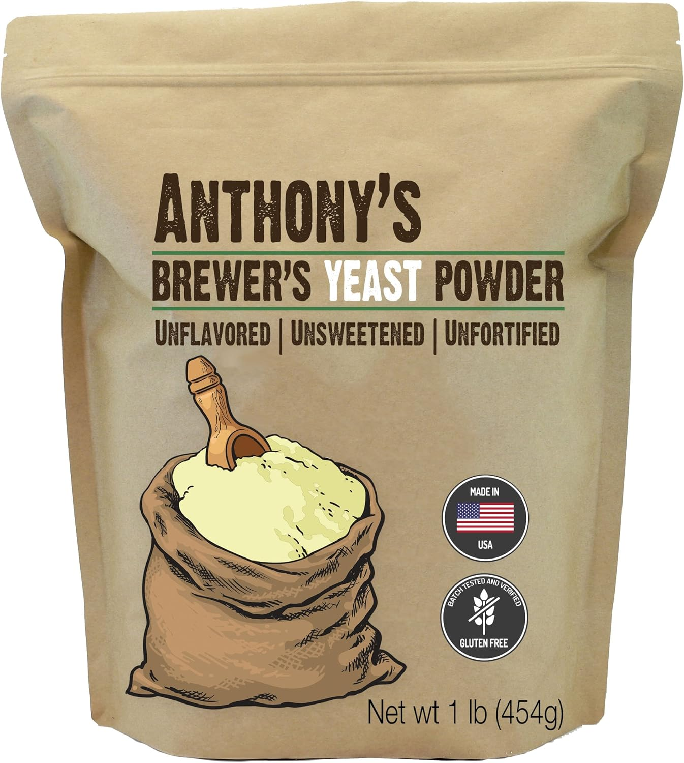 Anthony'S Goods Brewer'S Yeast, 1Lbs, Made in USA, Gluten Free image number 3