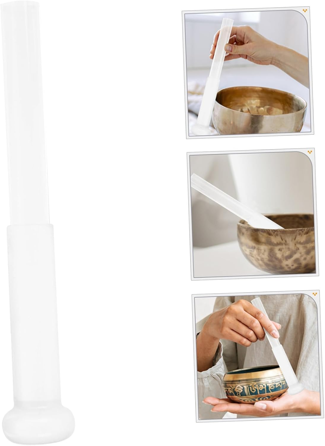 Tibetan Singing Bowl Mallet Acrylic Stick Sound Bowl Accessory for Meditation Yoga Relaxation Buddha image number 2