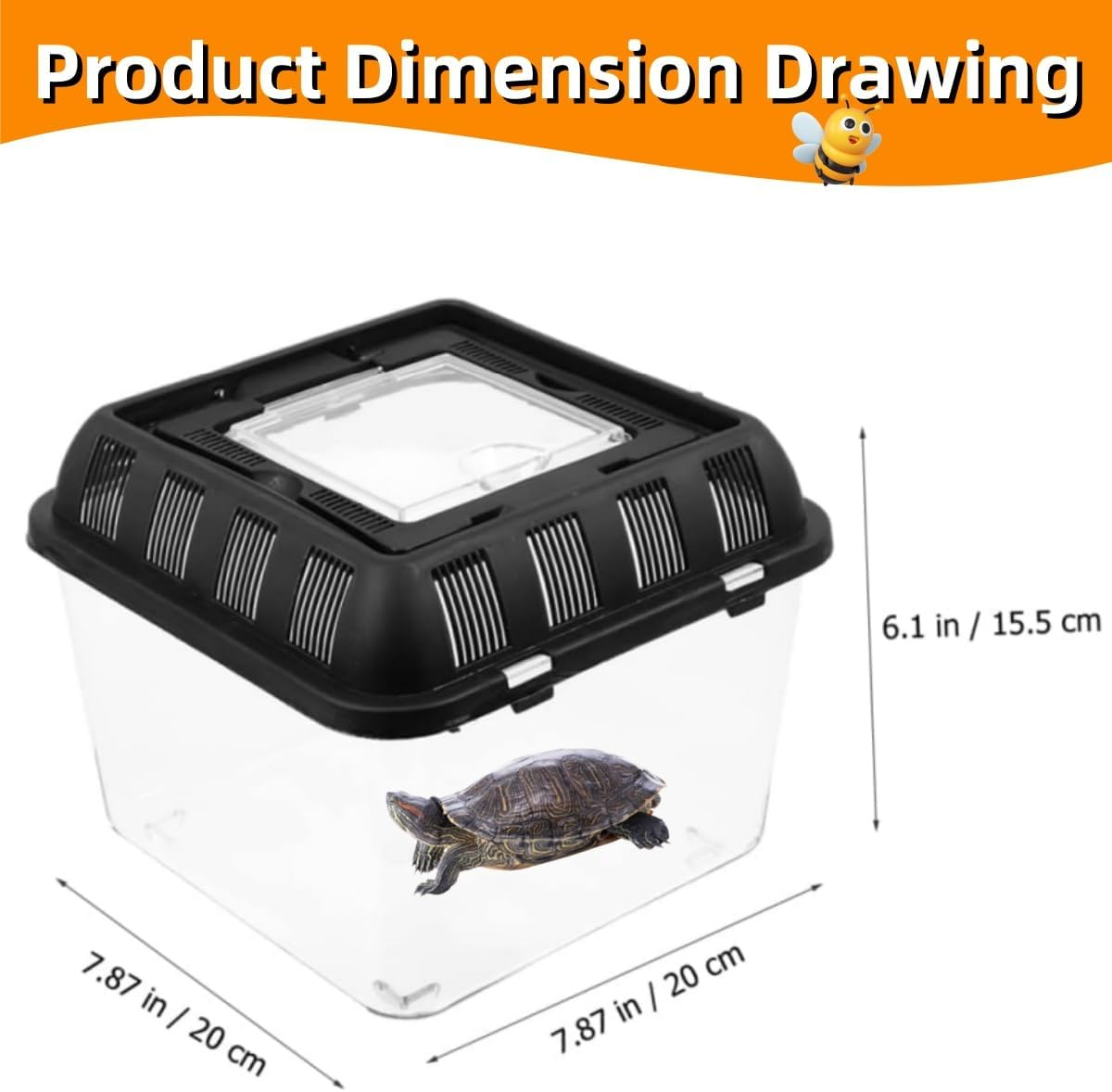 Small Pet Breeding Box,Reptile Habitat Tank Turtle Aquarium Home Turtle Habitat Breeding Box for Reptiles Pet,Storage Box with Handle image number 4