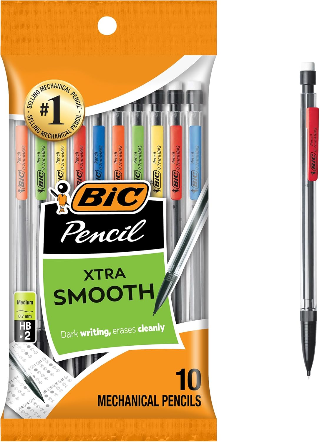 BIC Pencil Xtra Sparkle (Colorful Barrels), Medium Point (0.7 Mm), 10-Count image number 6