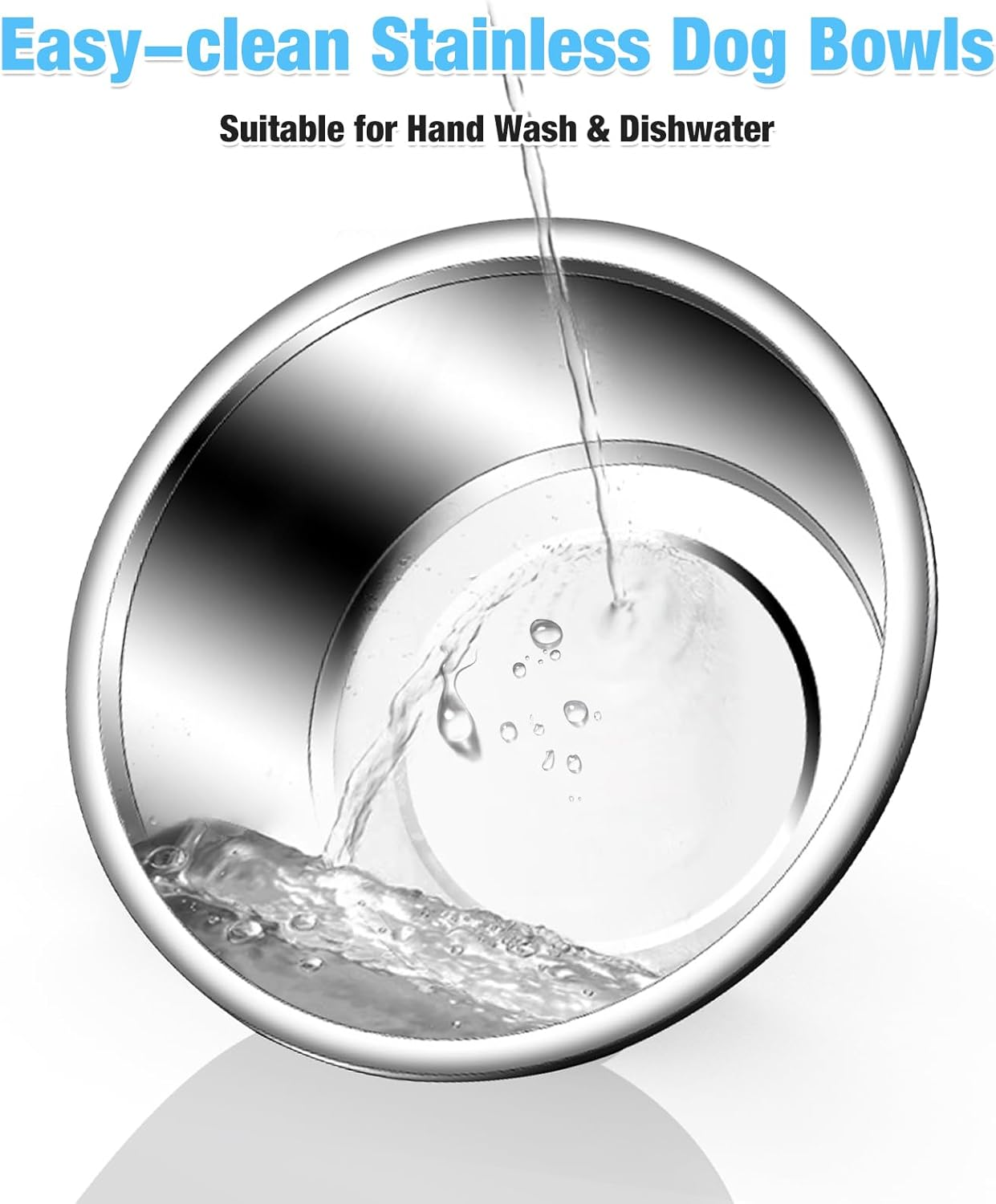 Elevated Dog Bowls for Large Dog, 38Cm Tall Raised Food and Water Bowl Set with Stand, Full Metal Spill Proof Design and Stainless Bowls for Indoor & Outdoor Use image number 5