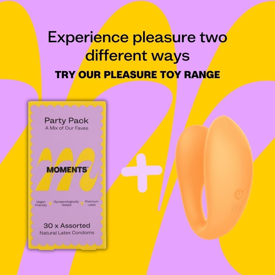 Moments Party Pack Assorted Condoms - Vegan Society Certified, Flavoured, Extra Lubricated, Premium Quality Natural Rubber Latex, Gynaecologically & Dermatologically Tested (30 X Assorted Natural Latex Condoms) image number 3