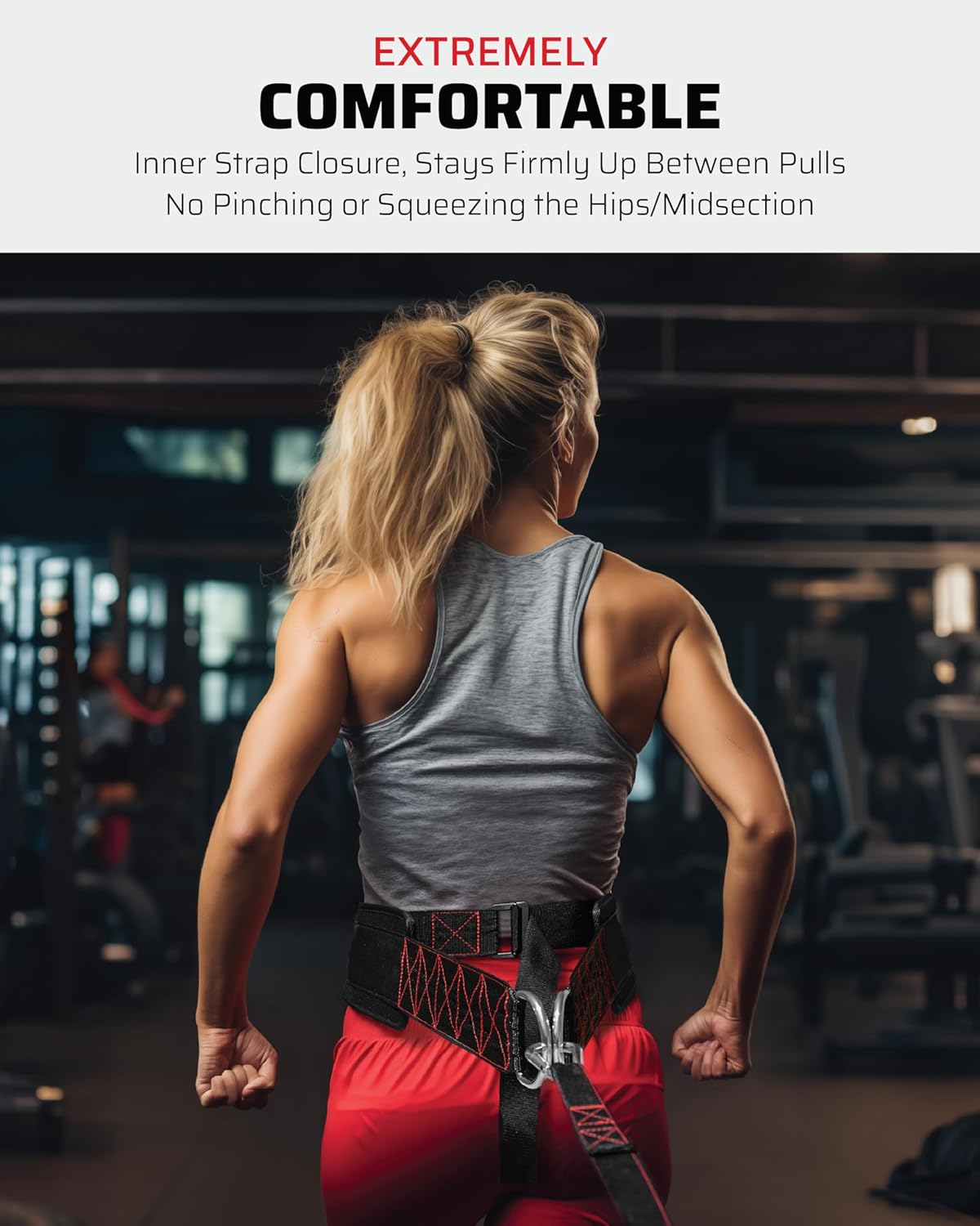 THEFITGUY Belt for Pulling, Strength Training, Adjustable Closure, 2 Straps & 4 Hooks Included image number 6