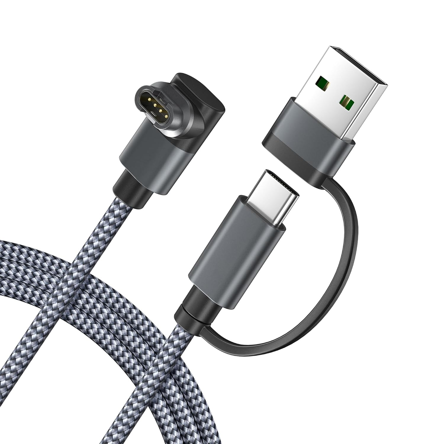 Itramax 2-In-1 Charger Cable for Garmin Watch 1.2M 1Pack,Charging Power Cord for Garmin Fenix 8 E 7 7X 7S 6 5X 5S Solar,Forerunner 965 955 265 255 245 165 55,Venu 2,Instinct,Vivoactive 5 4,Vivomove 3S