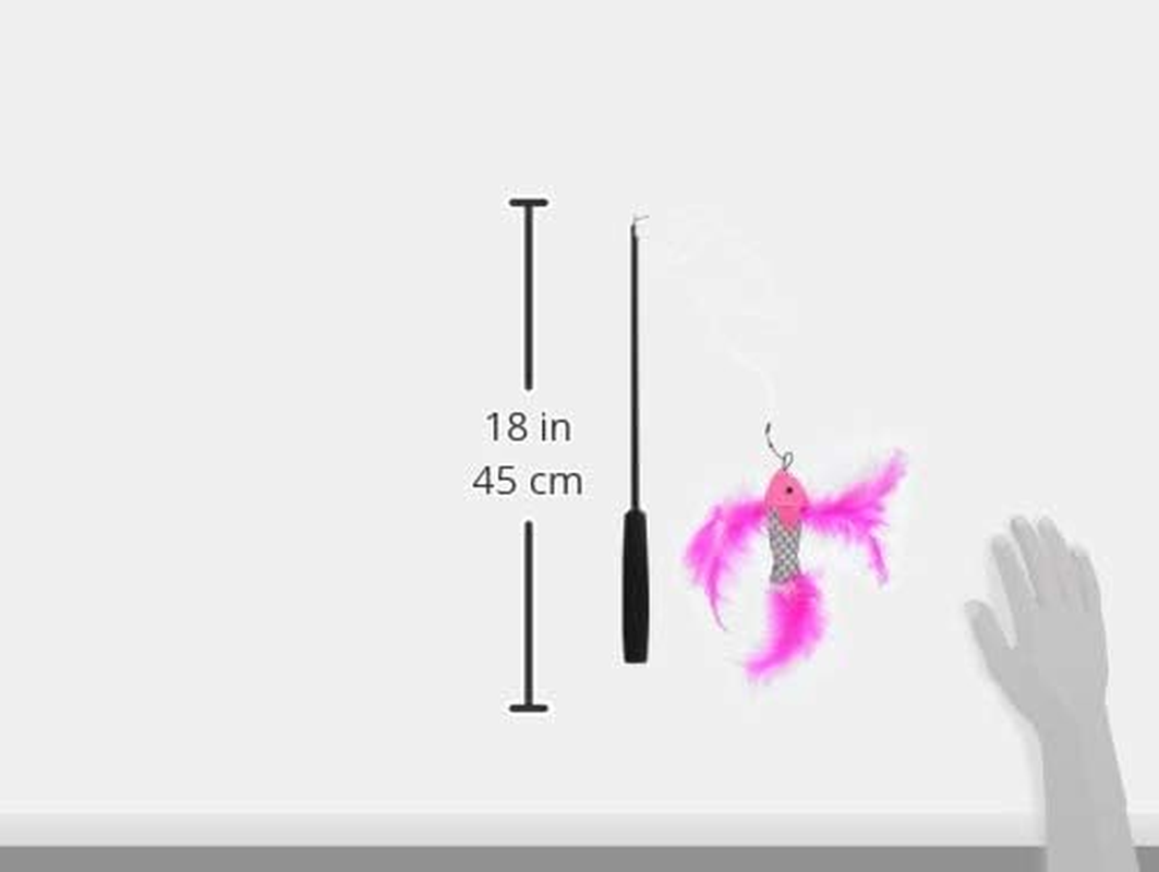 Supercat Cat Toy Fishing Rod Teaser Pink Fish FLD-02