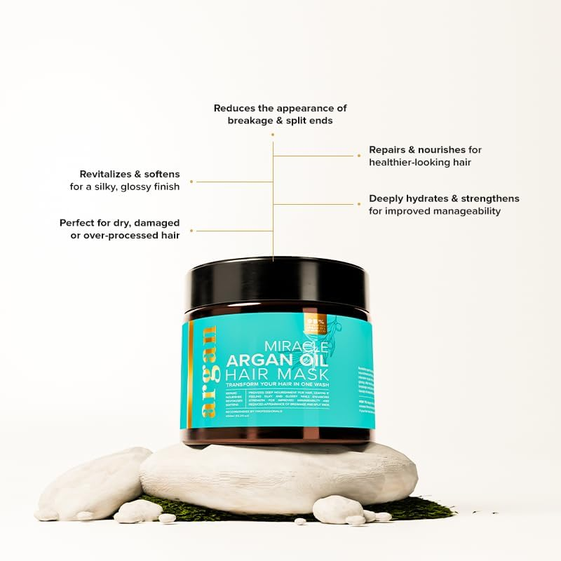 Klara Cosmetics Argan Oil Hair Mask Treatment for Deep Conditioning 450Ml image number 3