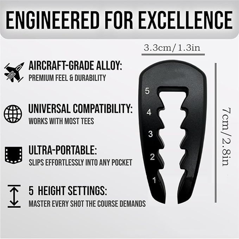 Tee Height Adjuster - Adjustable Tee Holder Portable Precision Setting Tool, Golf Swing Training Aid, Black Golf Club Bag Accessories, Training Equipment Aid for Consistent Swings image number 6