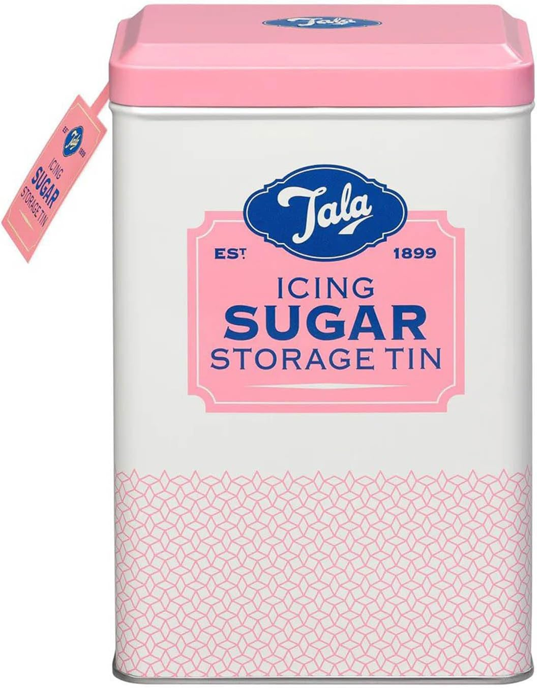 Tala Originals Metal Pink and Cream Nostalgic Design Storage Tin, 18.5X18.5X19 Cm | Holds a Full Bag of Icing Sugar | Stylish Kitchen Storage image number 3